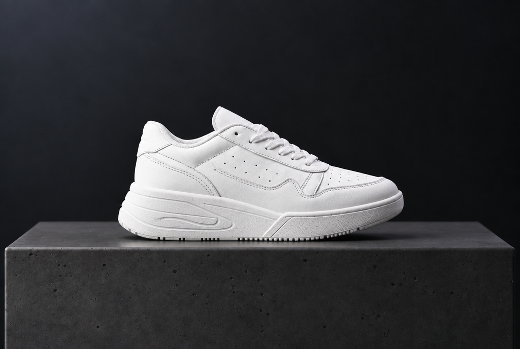 Derselbe Sneaker nach dem Waschen, sauber